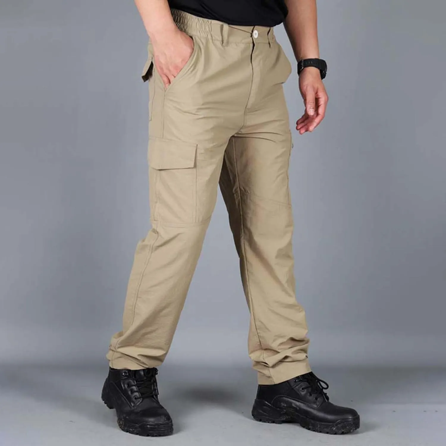 Tactical Pants for Men Slim Fit Waterproof Lightweight Work Cargo Pants Loose Fit Camping Combat Pants with Pockets