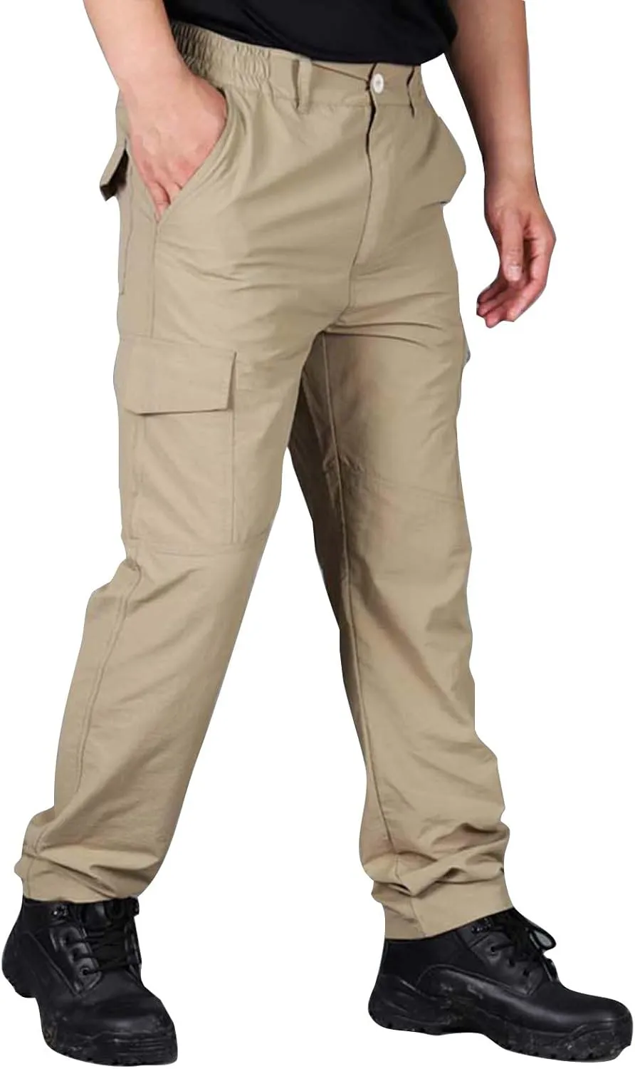Tactical Pants for Men Slim Fit Waterproof Lightweight Work Cargo Pants Loose Fit Camping Combat Pants with Pockets