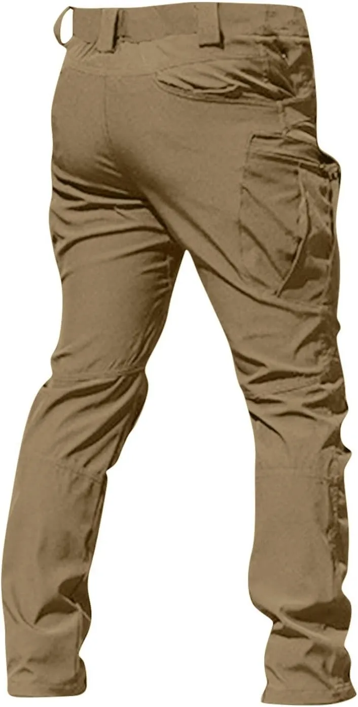 Tactical Pants for Men Waterproof Straight Leg Lightweight Cargo Pants Hiking Baggy Cargo Pants with Pockets