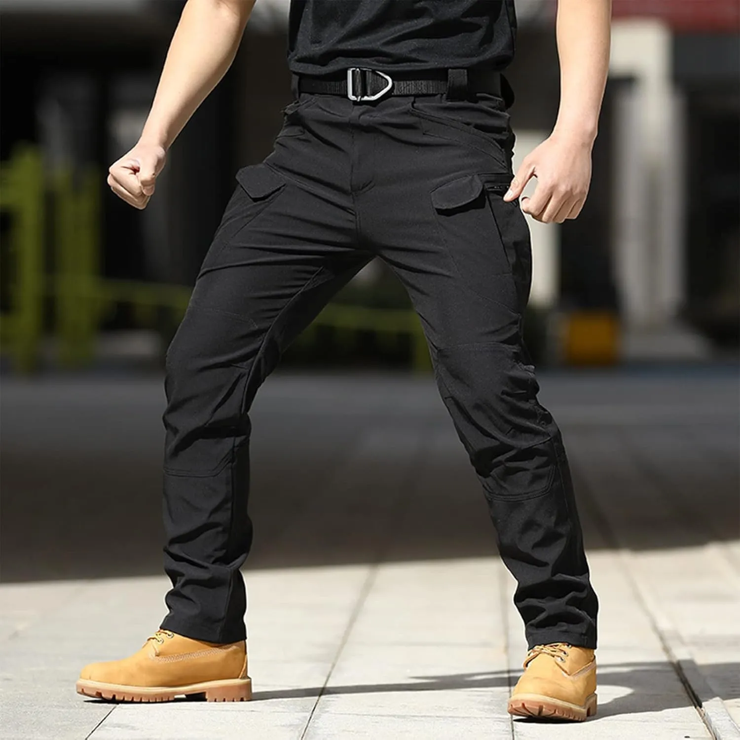 Tactical Pants for Men Waterproof Straight Leg Lightweight Cargo Pants Hiking Baggy Cargo Pants with Pockets