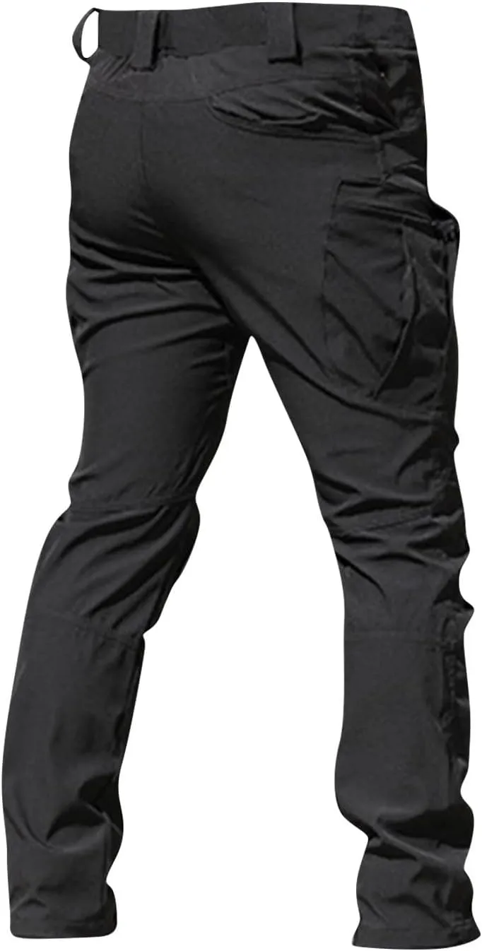 Tactical Pants for Men Waterproof Straight Leg Lightweight Cargo Pants Hiking Baggy Cargo Pants with Pockets