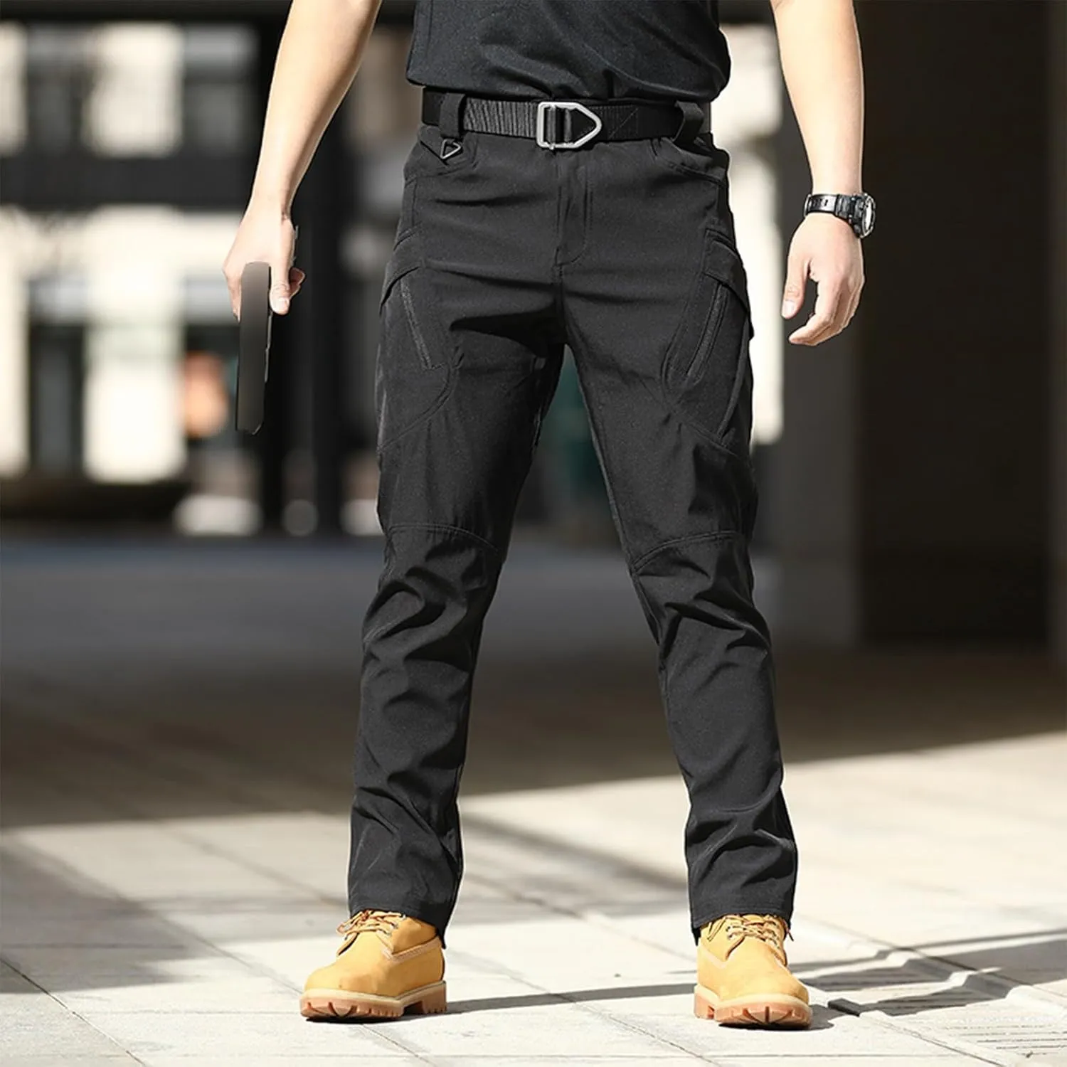 Tactical Pants for Men Waterproof Straight Leg Lightweight Cargo Pants Hiking Baggy Cargo Pants with Pockets