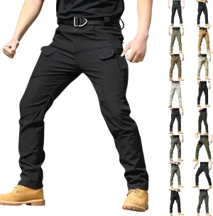Tactical Pants for Men Waterproof Straight Leg Lightweight Cargo Pants Hiking Baggy Cargo Pants with Pockets