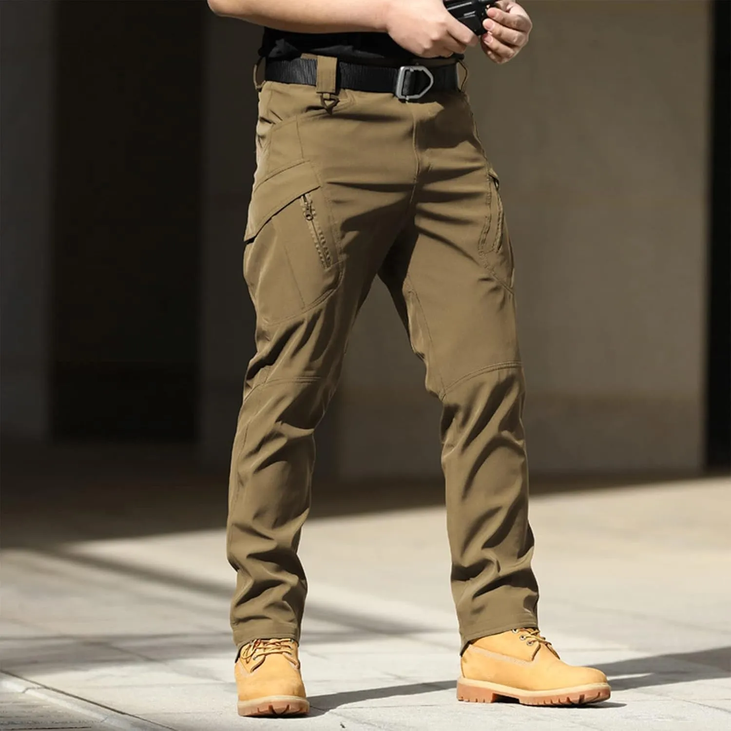 Tactical Pants for Men Waterproof Straight Leg Lightweight Cargo Pants Hiking Baggy Cargo Pants with Pockets
