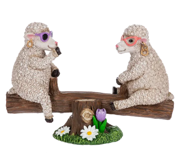 Talk to the Fluff Sheep on Seesaw Figurine