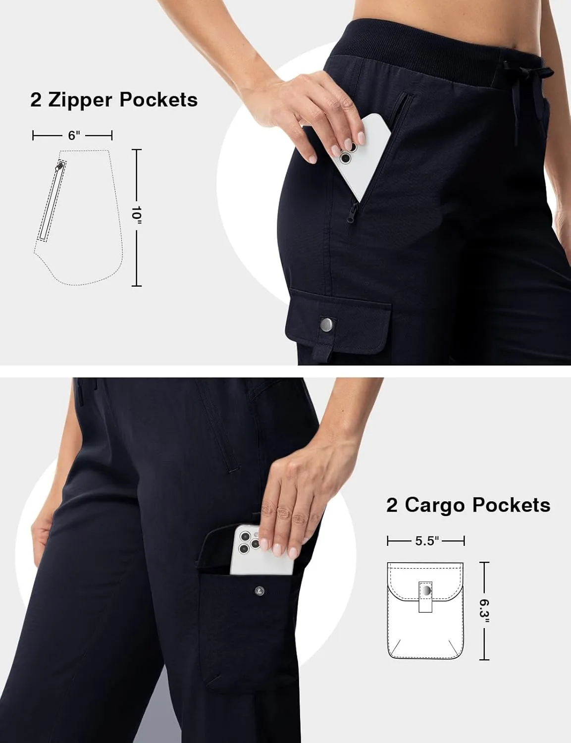 TBMPOY Women's Capri Pants Lightweight Quick Dry Hiking Cargo Pockets Casual Water Resistant Travel Cropped Cotton