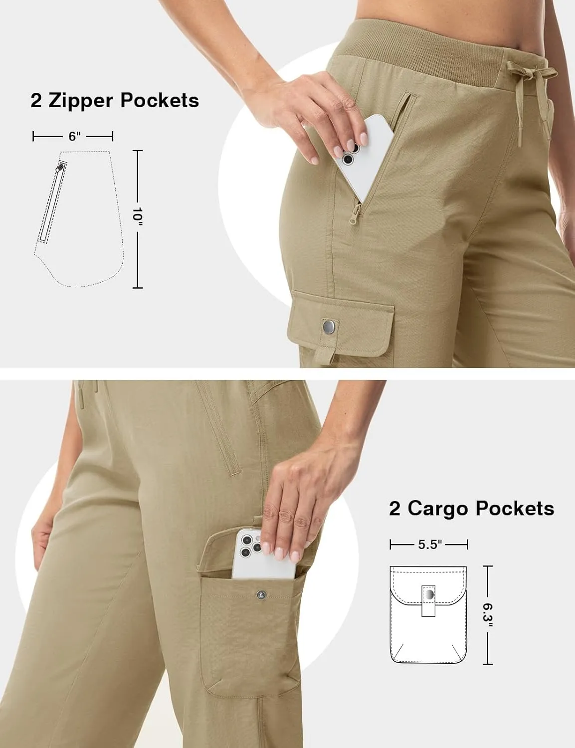TBMPOY Women's Capri Pants Lightweight Quick Dry Hiking Cargo Pockets Casual Water Resistant Travel Cropped Cotton