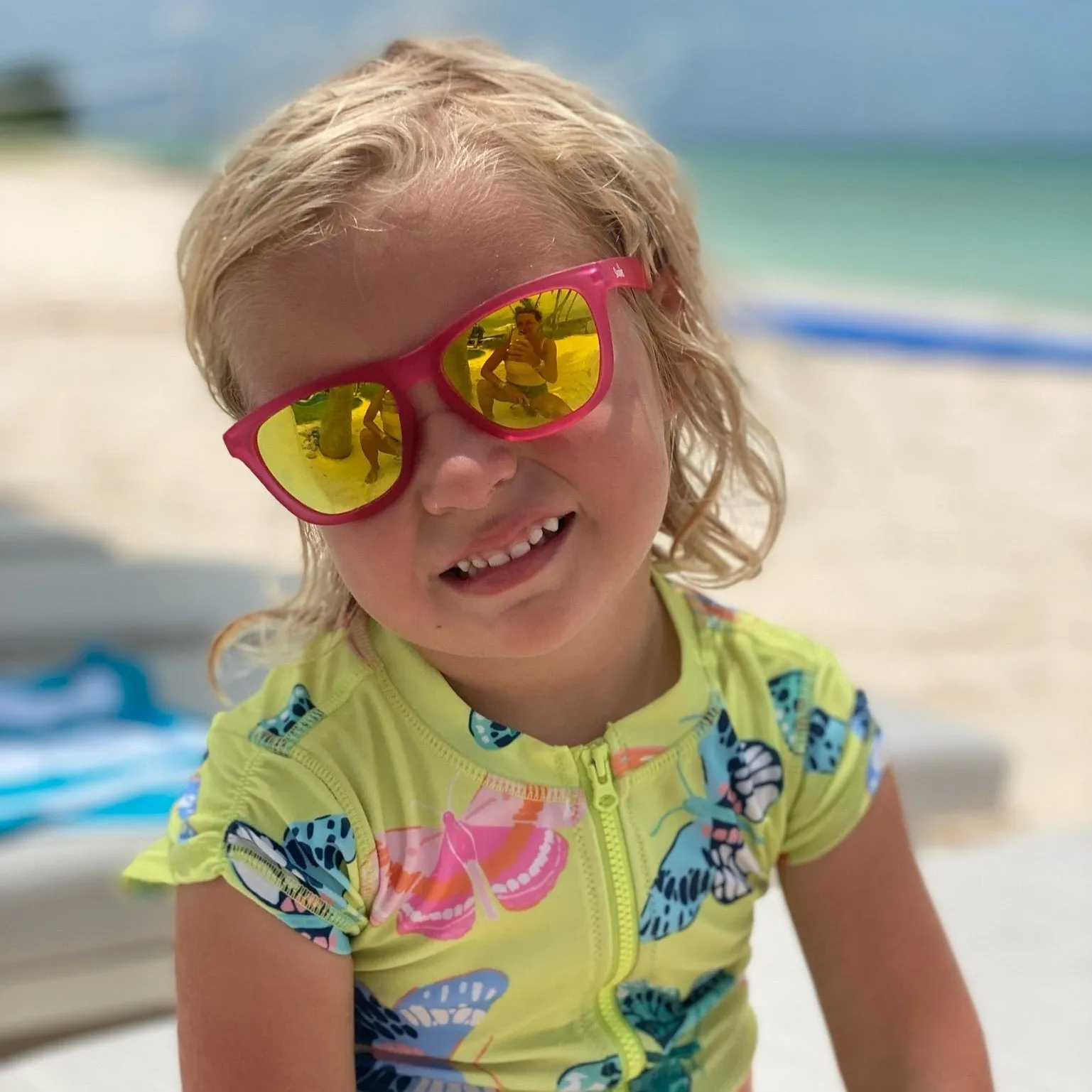 Tea Time with Poodles — Pink Frame Sunglasses For Kids