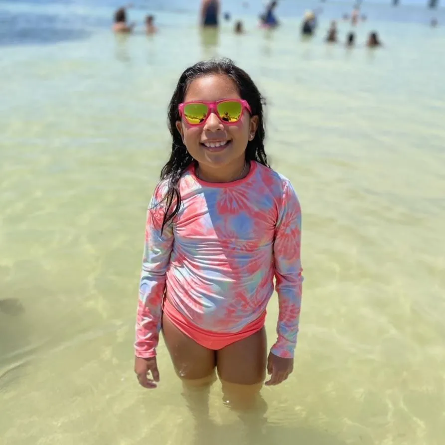 Tea Time with Poodles — Pink Frame Sunglasses For Kids