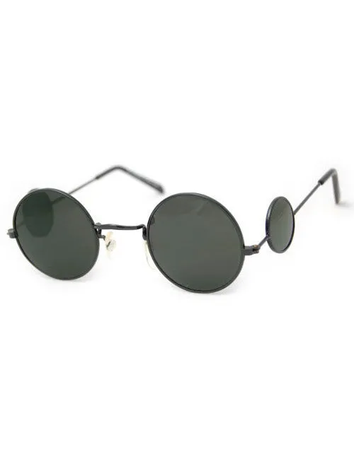 THE DAWN Black Round Sunglasses