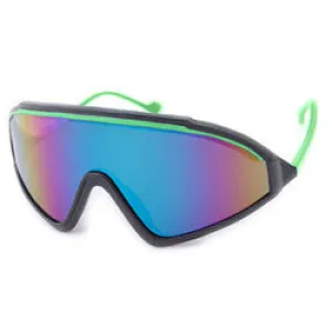 THE LIP Black/Green Shield Sunglasses