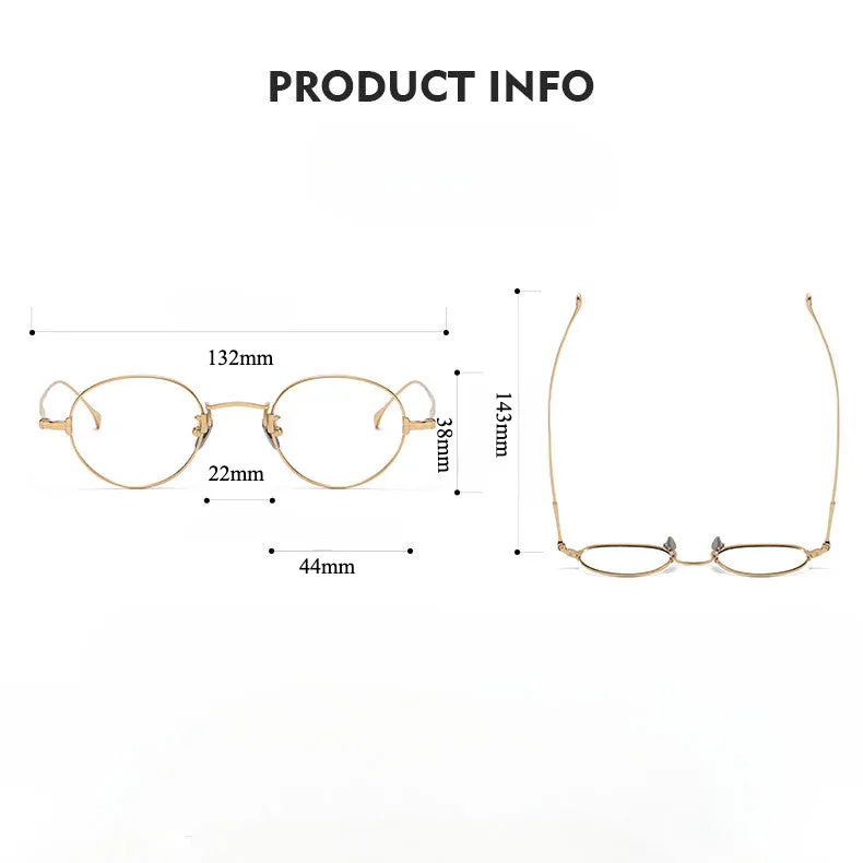 Titanium Vintage Oval Eyeglasses Frames KMN53