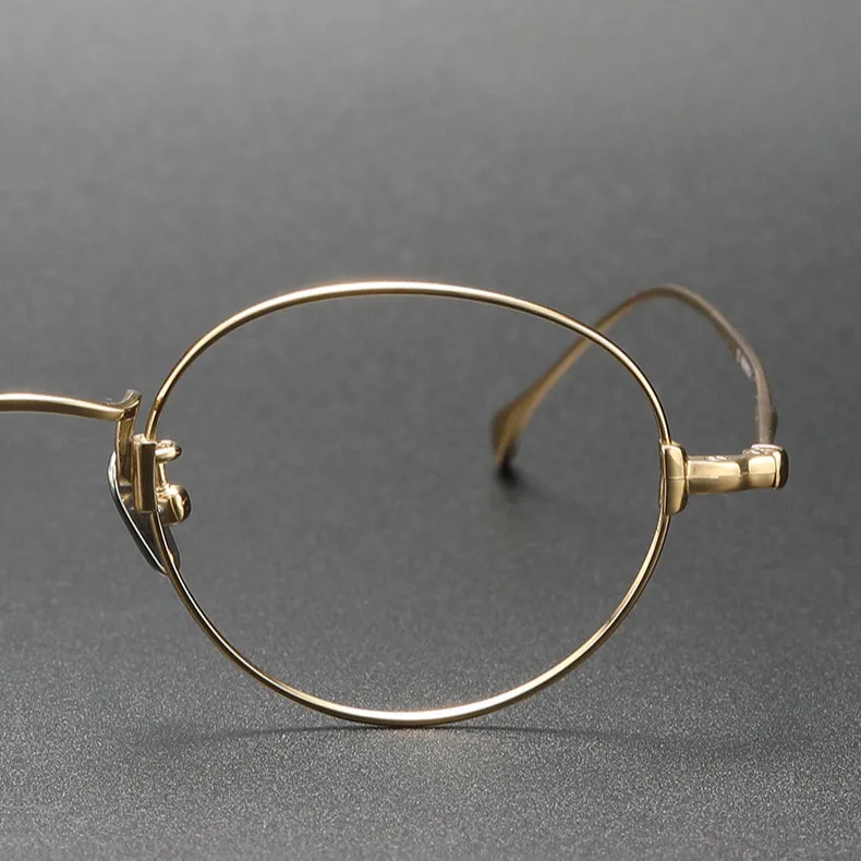 Titanium Vintage Oval Eyeglasses Frames KMN53