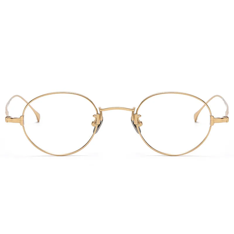 Titanium Vintage Oval Eyeglasses Frames KMN53