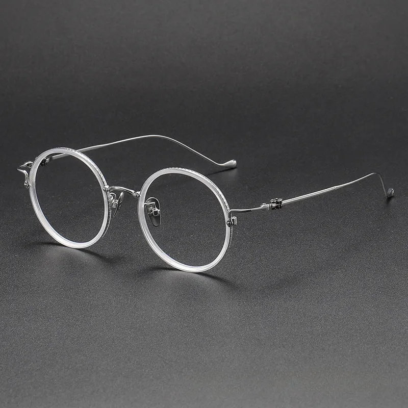 Titanium Vintage Round Eyeglasses Frames 80924