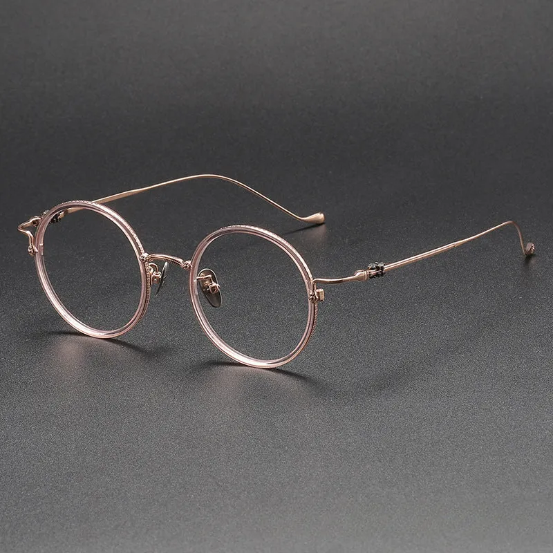 Titanium Vintage Round Eyeglasses Frames 80924