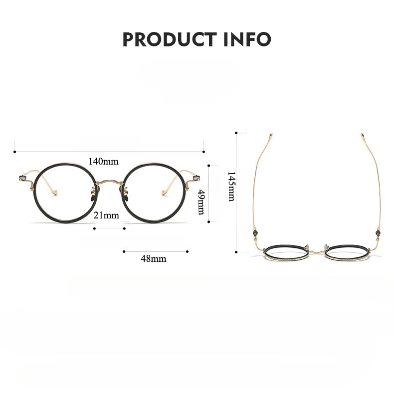 Titanium Vintage Round Eyeglasses Frames 80924