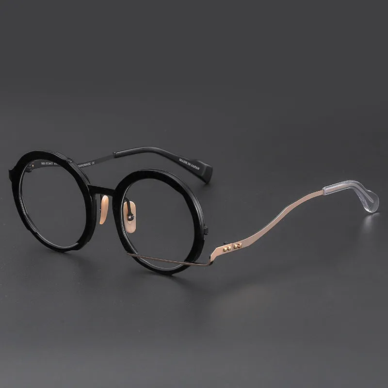 Titanium Vintage Round Eyeglasses Frames MM0034
