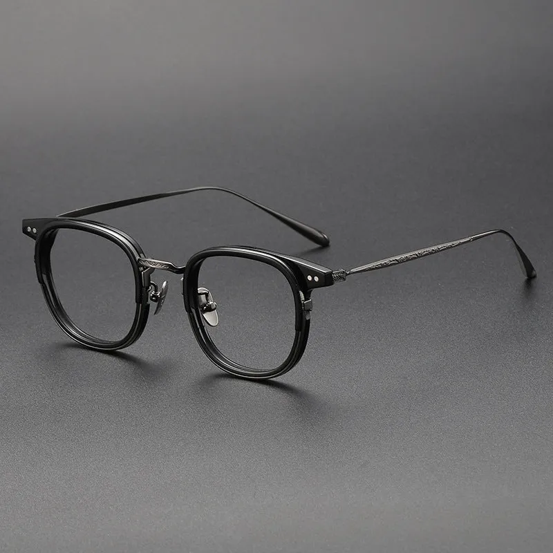 Titanium Vintage Square Eyeglasses Frames GD001