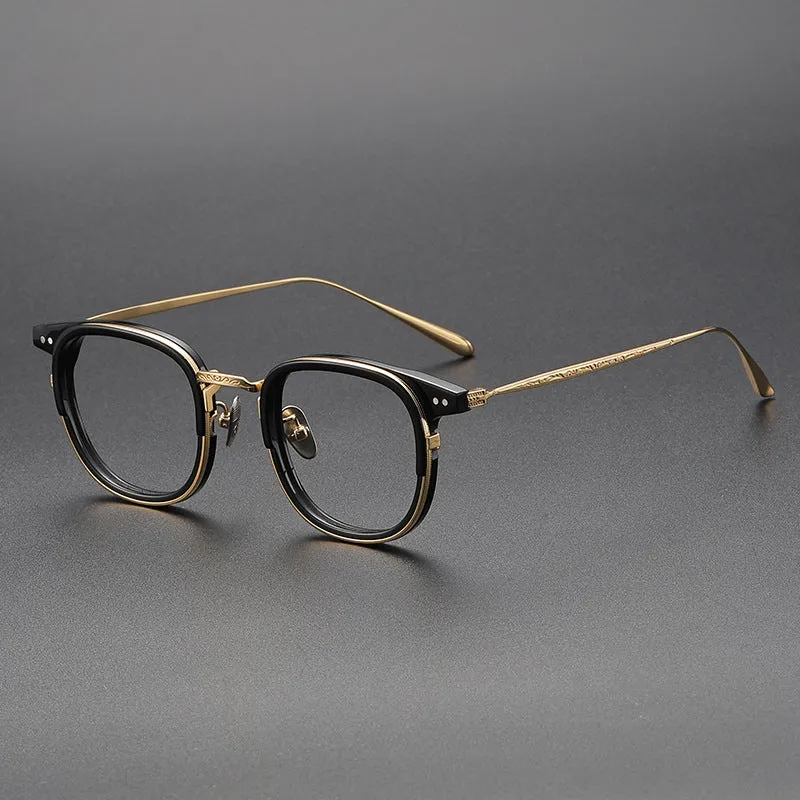 Titanium Vintage Square Eyeglasses Frames GD001