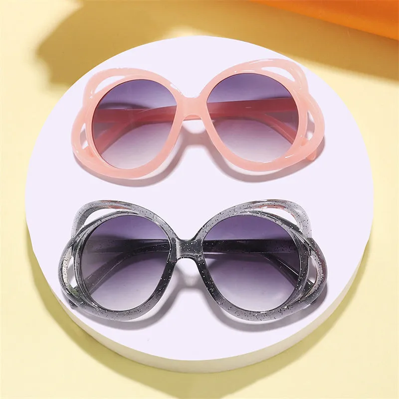 Toddler/kids Girl Sweet Style Hollow-Out Butterfly Frame Sunglasses (with Velvet Pouch)