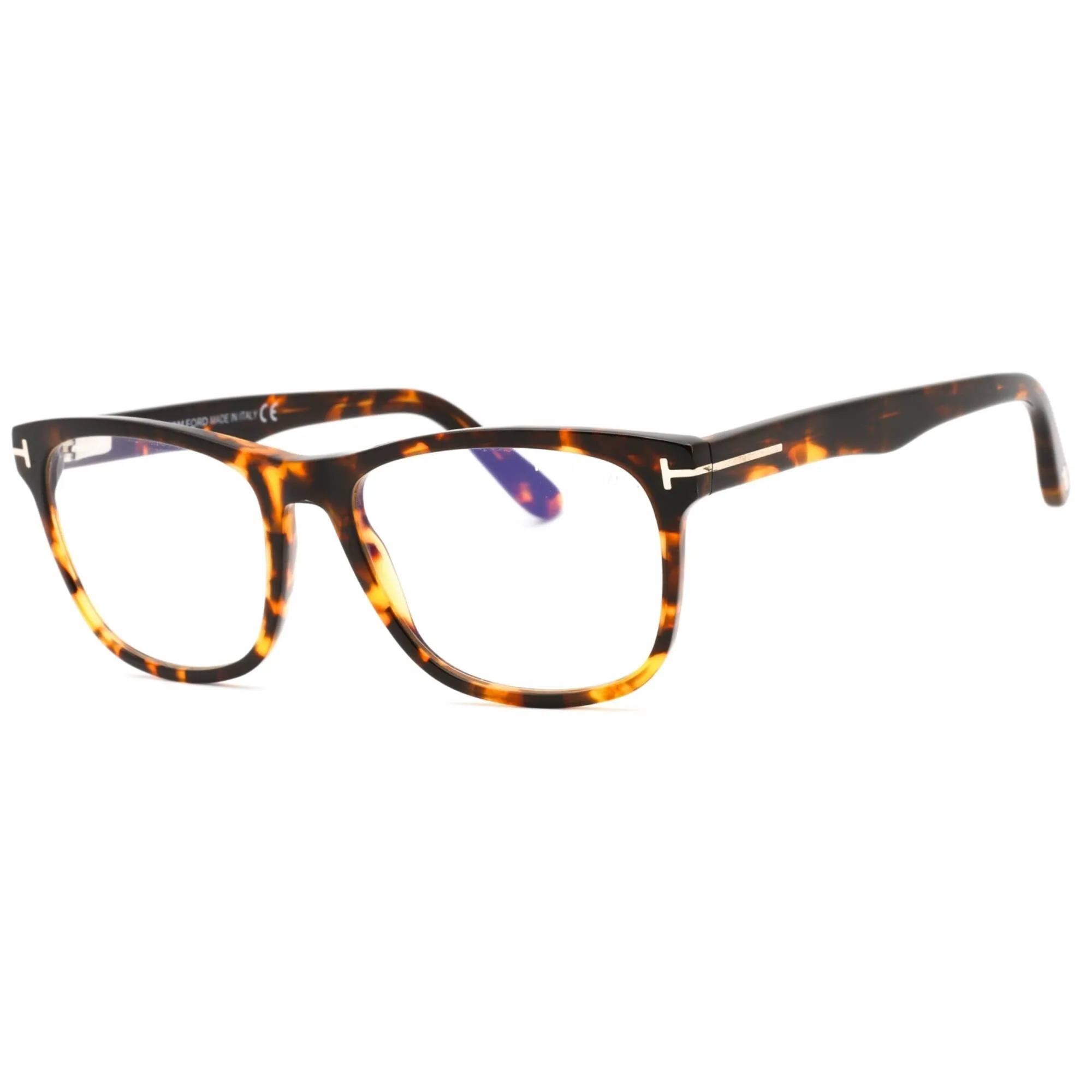 Tom Ford Unisex Eyeglasses - Shiny Vintage Havana Rectangular Frame | FT5662-B 056
