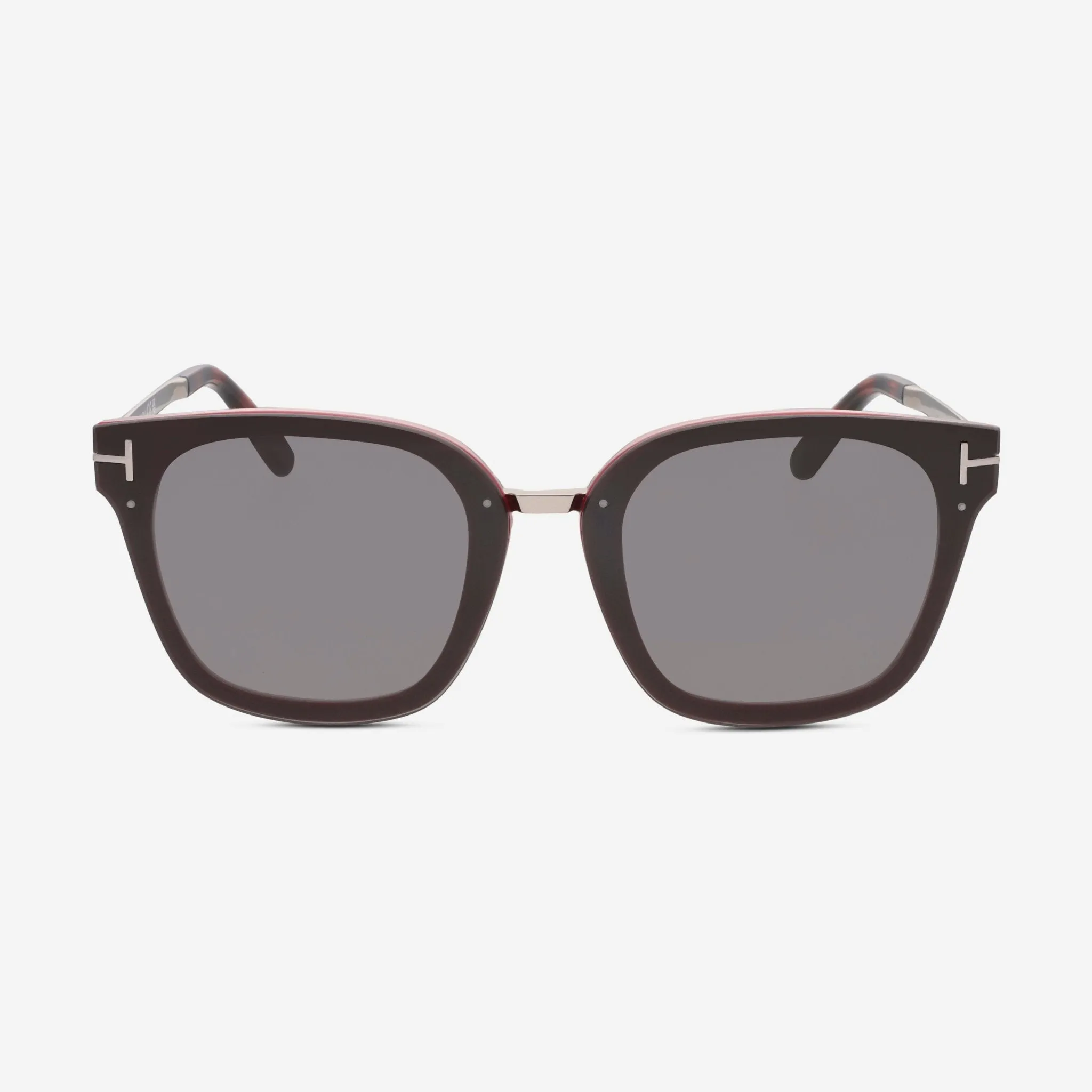 Tom Ford Women's Bordeaux, Grey & Smoke Square 68 mm Sunglasses FT1014
