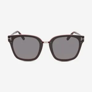 Tom Ford Women's Bordeaux, Grey & Smoke Square 68 mm Sunglasses FT1014