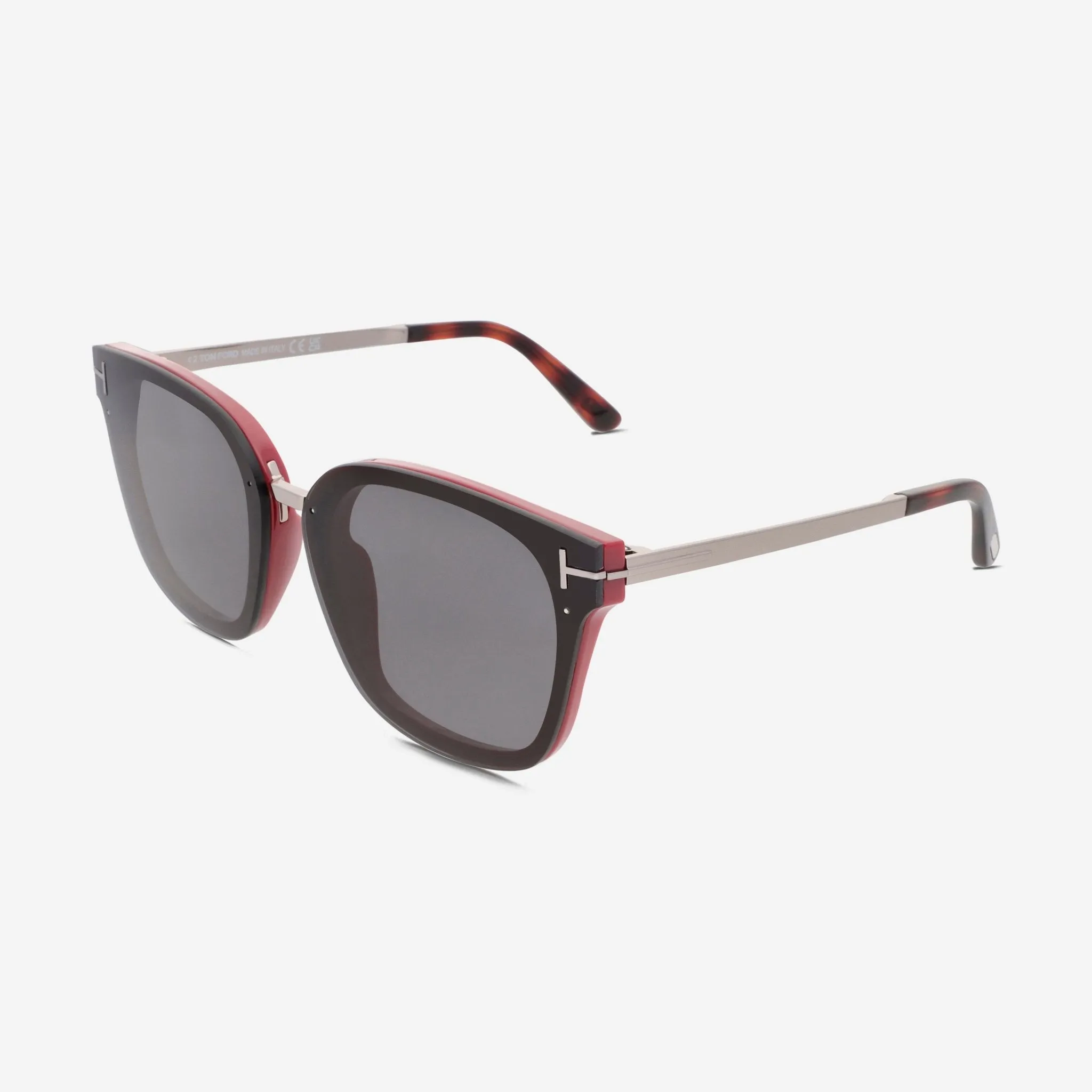 Tom Ford Women's Bordeaux, Grey & Smoke Square 68 mm Sunglasses FT1014