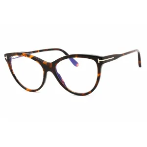 Tom Ford Women's Eyeglasses - Vintage Dark Havana Plastic Cat Eye Frame | FT5772-B 052