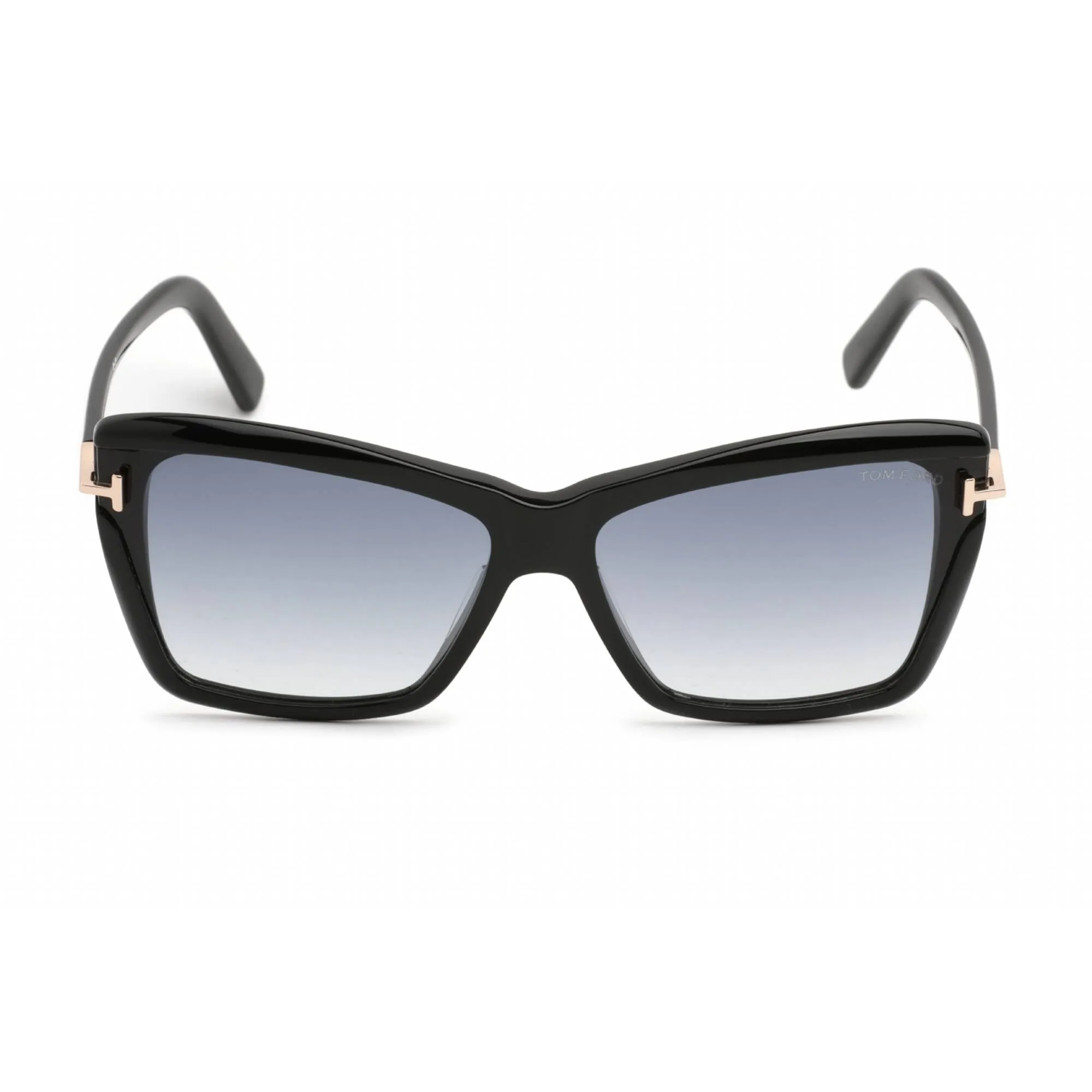 Tom Ford Women's Sunglasses - Shiny Black Plastic Cat Eye Shape Frame | FT0849-F 01B