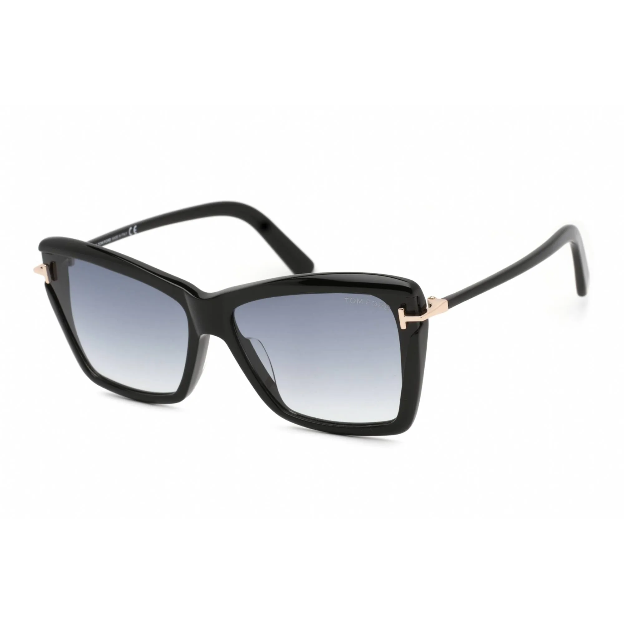 Tom Ford Women's Sunglasses - Shiny Black Plastic Cat Eye Shape Frame | FT0849-F 01B