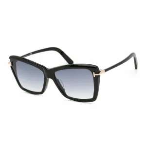 Tom Ford Women's Sunglasses - Shiny Black Plastic Cat Eye Shape Frame | FT0849-F 01B