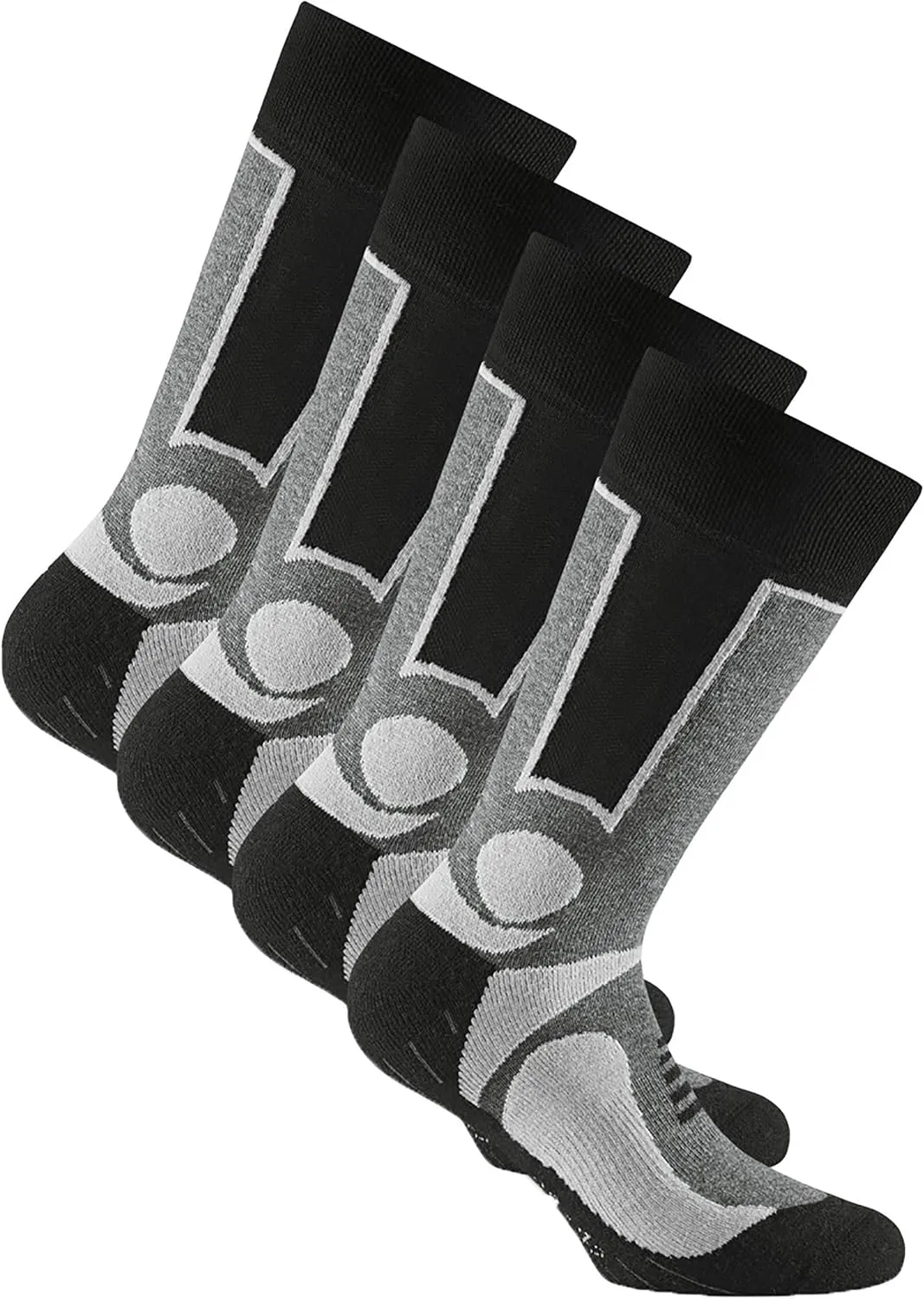 Trekking 2-Pack Grey/Black Socks for Men, Size EU 39-42 - Colour Silver, silver