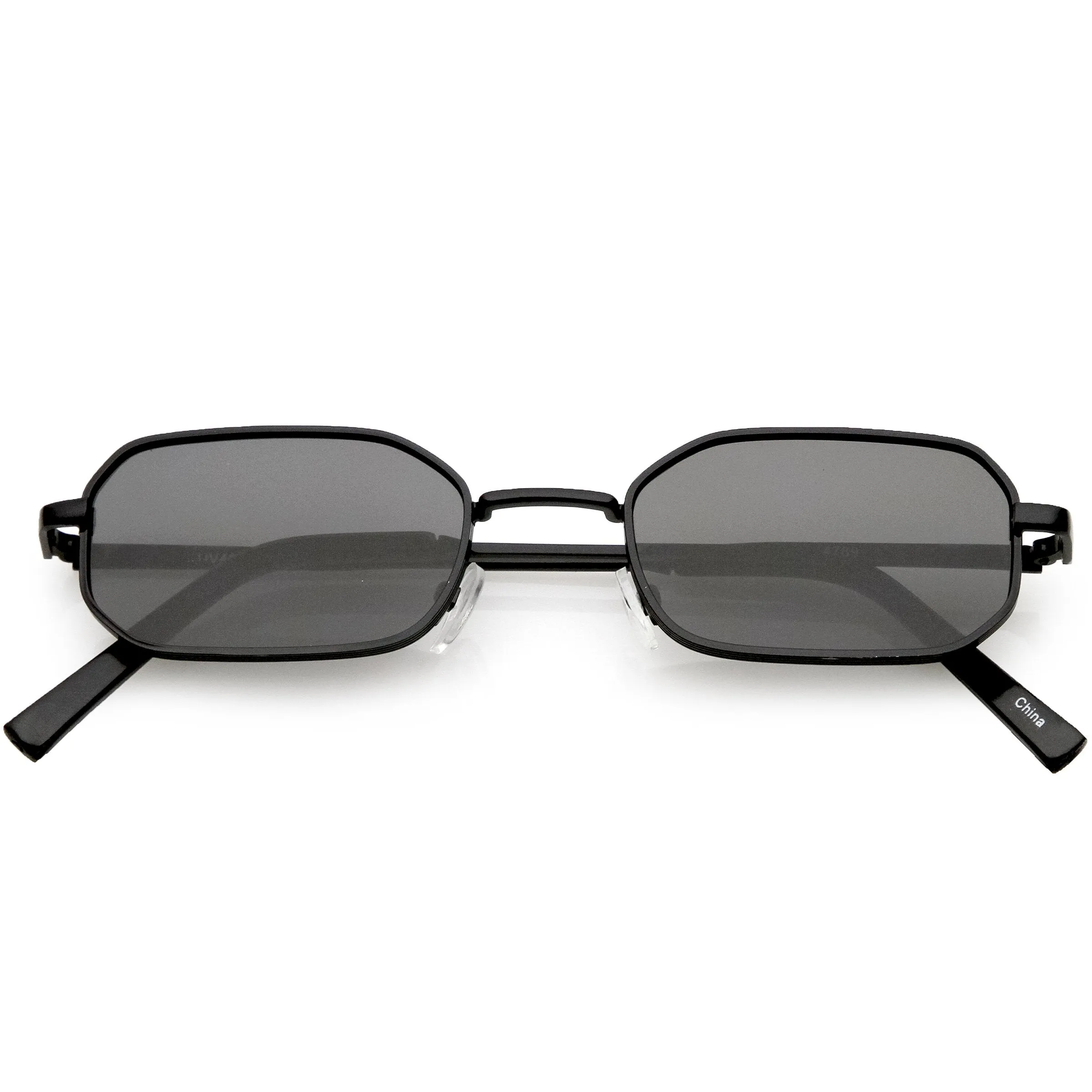 Trending Dapper Small Retro Geometric Slim Metal Sunglasses C596