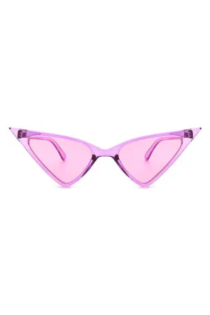 Triangle Cat Eye Sunglasses - Translucent Pink