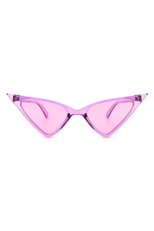 Triangle Cat Eye Sunglasses - Translucent Pink