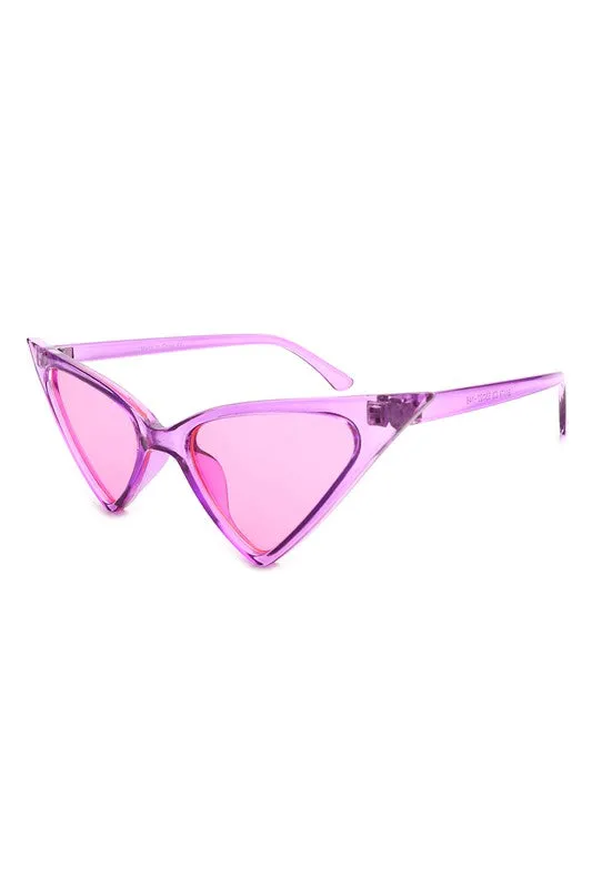 Triangle Cat Eye Sunglasses - Translucent Pink