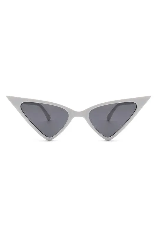 Triangle Cat Eye Sunglasses - White