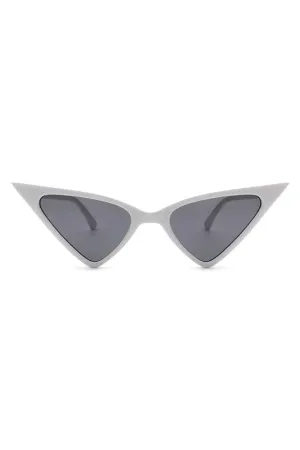 Triangle Cat Eye Sunglasses - White
