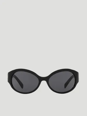 Triomphe Oversized Round-Frame Black Acetate Sunglasses