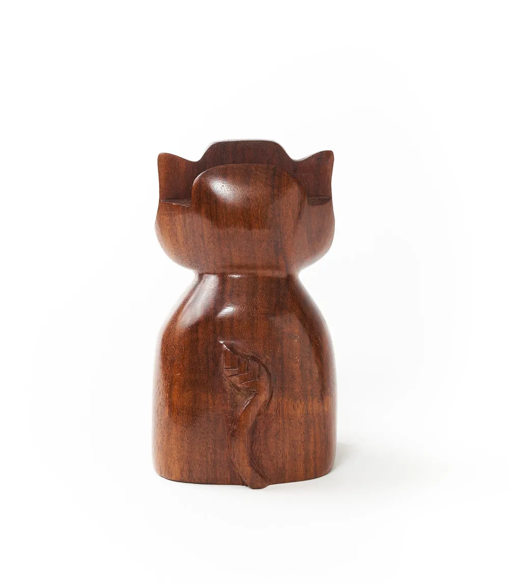 Trunk Up Elephant Eyeglass Holder Stand - Hand Carved Wood by Matr Boomie