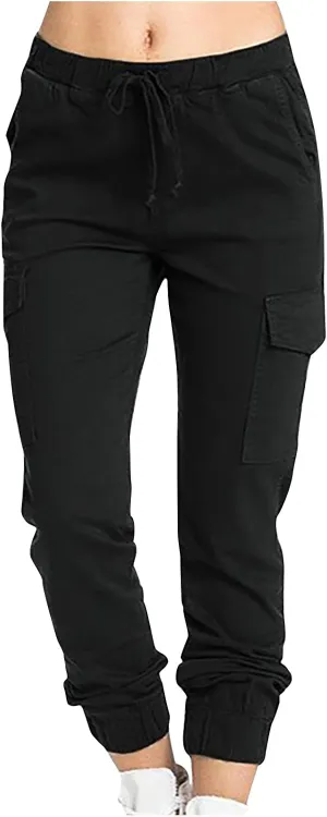 Uillui Military Women Cargo Pants Ripstop Multi-Pockets Corset Leg Bootleg Pant Low Waist Outdoor Hiking Tactical Cargo Pant