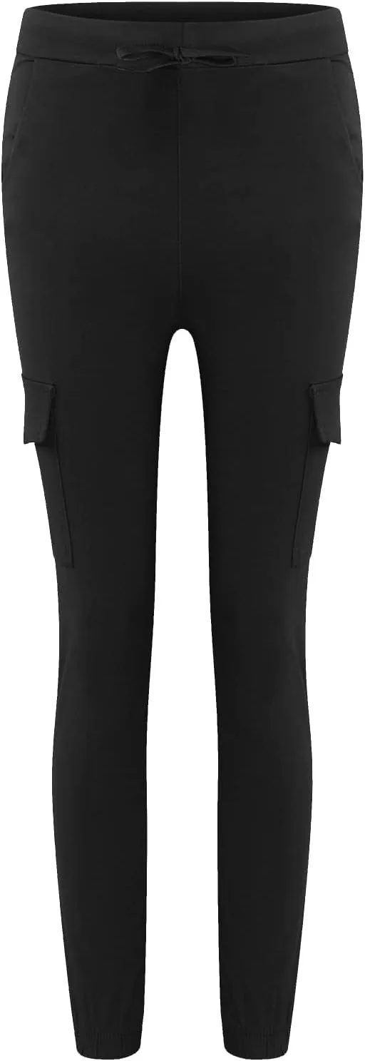 Uillui Military Women Cargo Pants Ripstop Multi-Pockets Corset Leg Bootleg Pant Low Waist Outdoor Hiking Tactical Cargo Pant