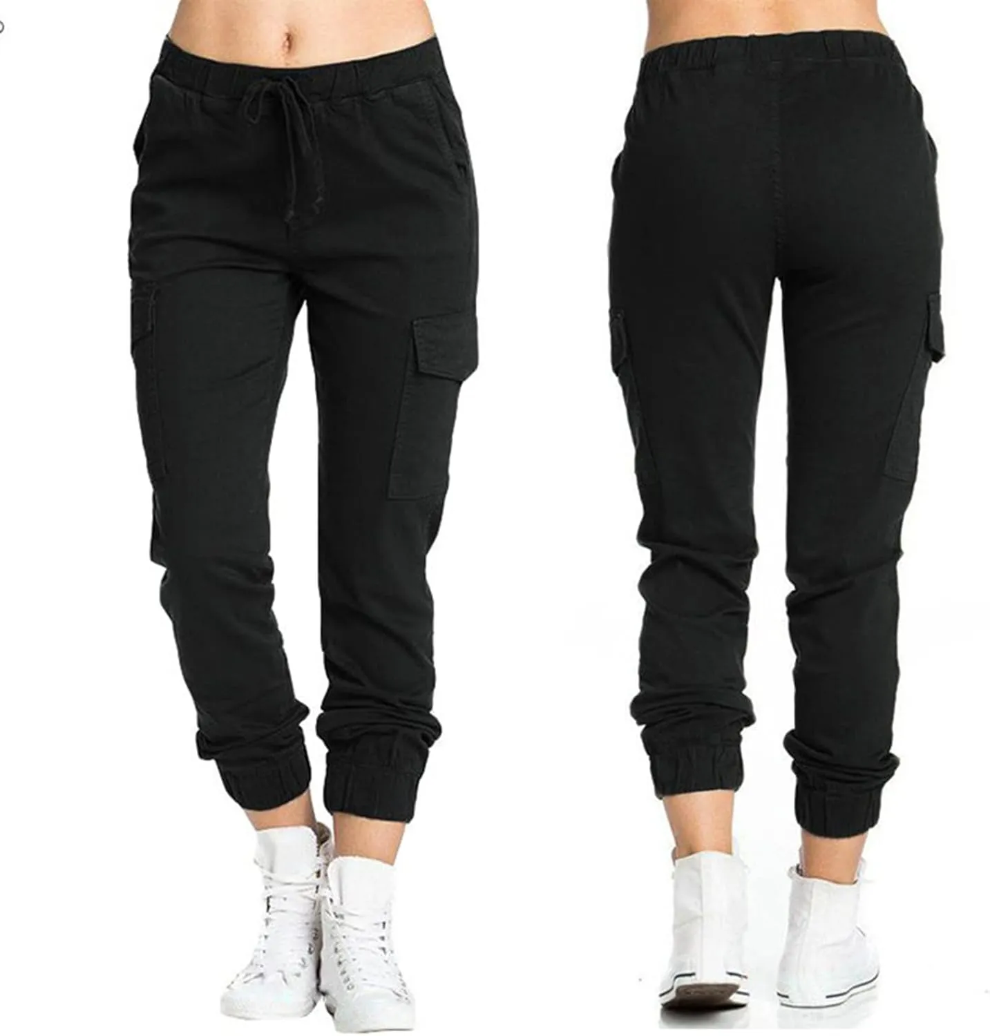 Uillui Military Women Cargo Pants Ripstop Multi-Pockets Corset Leg Bootleg Pant Low Waist Outdoor Hiking Tactical Cargo Pant