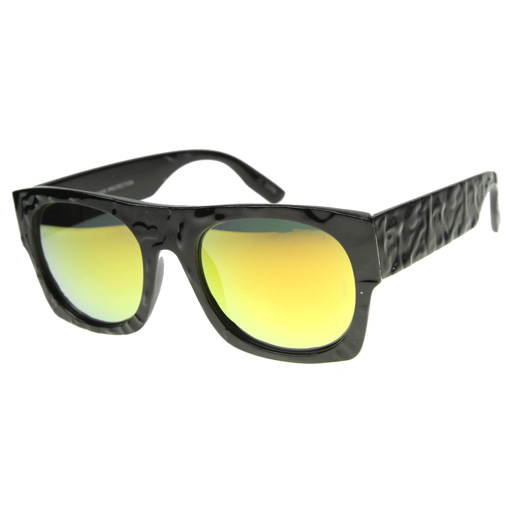 Unique Textured Square Flat Top Sunglasses 9866