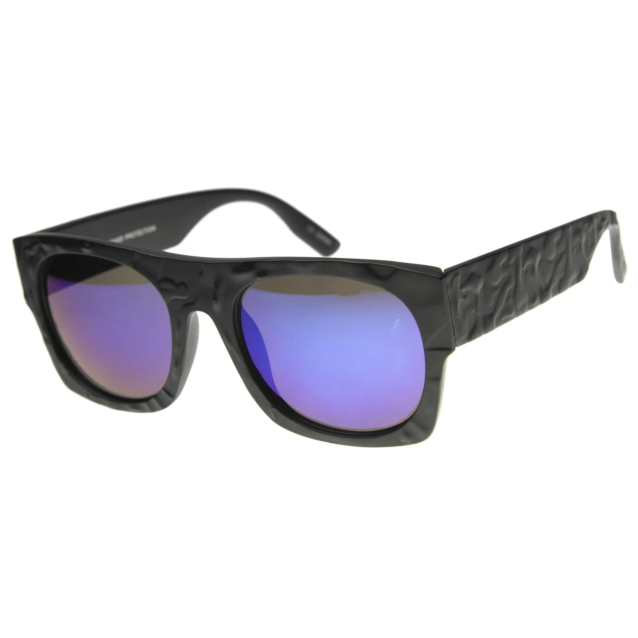 Unique Textured Square Flat Top Sunglasses 9866