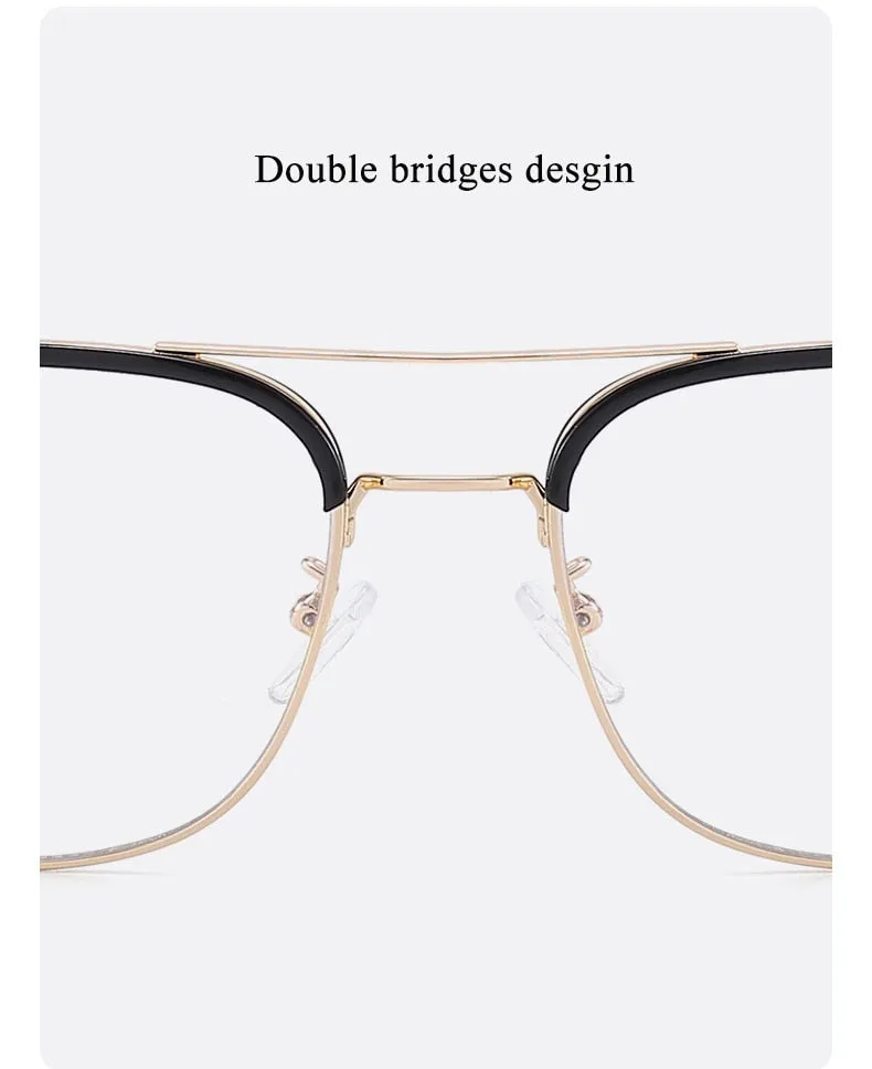 Unisex Full Rim Double Bridge TR90 Alloy Frame Eyeglasses Cl20370