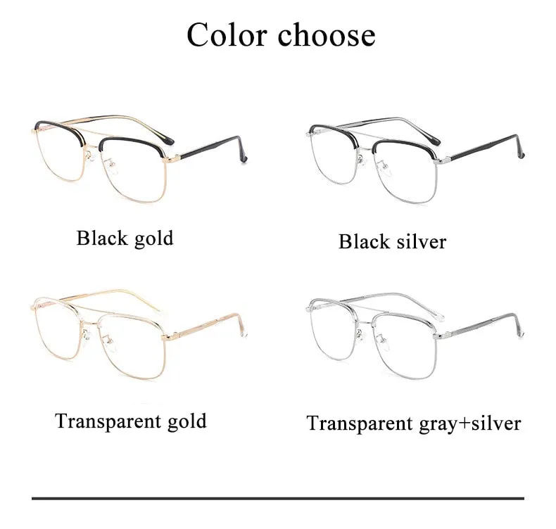 Unisex Full Rim Double Bridge TR90 Alloy Frame Eyeglasses Cl20370