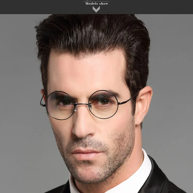 Unisex Full Rim Round Titanium Eyeglasses E8018